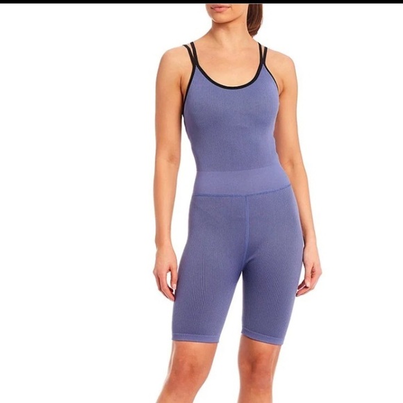 Calvin Klein Performance thick rib scoop neck sleeveless strappy unitard, M, NWT - Picture 10 of 11